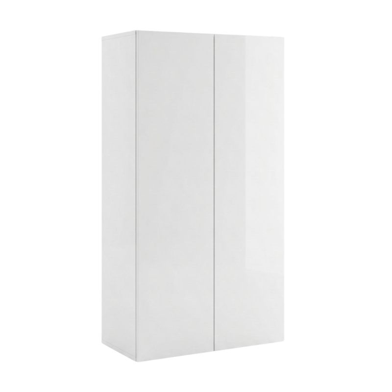 Rangement 2 portes blanc laqué brillant - SYNERGIE