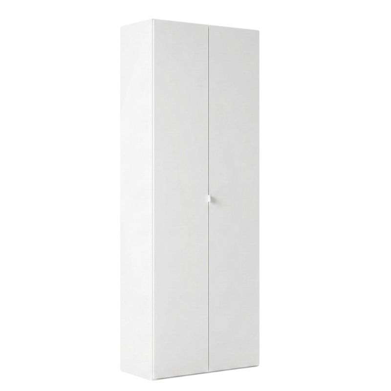 Rangement armoire 2 portes blanc laqué brillant - SYNERGIE