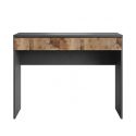 Bureau 78 cm avec un tiroir noir graphite et aspect bois antique - SYNERGIE