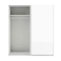 Armoire 2 portes coulissantes 180x210 cm blanc laquée brillant - SWAM