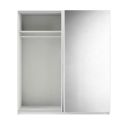 Armoire 2 portes coulissantes 180x210 cm blanc laquée portes miroir - SWAM