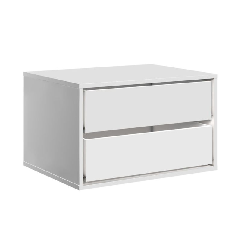 Complément caisson 2 tiroirs blancs pour armoire 2 portes coulissantes - SWAM
