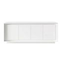 Buffet 4 portes blanc laqué piètement socle - AZONTO