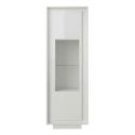 Vitrine 1 porte blanc laqué et verre piètement socle - AZONTO
