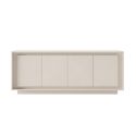 Buffet 4 portes beige poudré piètement socle - AZONTO