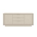 Buffet 2 portes 3 tiroirs beige poudré piètement socle - AZONTO