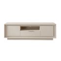 Meuble TV 2 portes 1 tiroirs 1 niche beige poudré piètement socle - AZONTO