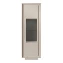 Vitrine 1 porte beige poudré et verre piètement socle - AZONTO