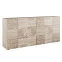Buffet 3 portes aspect bois samoa sérigraphies multi-motifs - JUAN