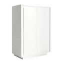 Rangement 2 portes blanc laqué piètement socle - AZONTO
