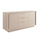 Buffet 2 portes 3 tiroirs beige poudré piètement socle - AZONTO