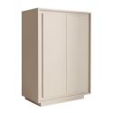 Rangement 2 portes beige poudré piètement socle - AZONTO