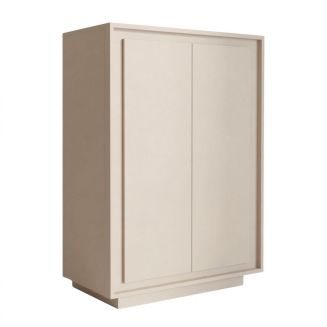 Rangement 2 portes beige poudré piètement socle - AZONTO