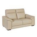 Canapé Fixe 2 Places en cuir écru - STANLEY
