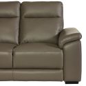 Canapé Relax Electrique 3 Places + Canapé 2 Places Fixe en cuir taupe foncé - STANLEY