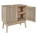 Meuble de salle de bain sous vasque 2 portes Effet Bois avec Tasseaux - PAJAN