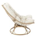 Fauteuil lounge pivotant avec assise coussin capitonné beige - MALIK