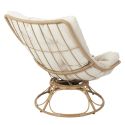 Fauteuil lounge pivotant avec assise coussin capitonné beige - MALIK