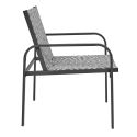 Ensemble jardin 2 fauteuils avec table basse motifs graphiques gris - AZTEK
