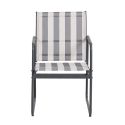 Ensemble jardin 2 fauteuils avec table basse motifs rayures gris - CALICO