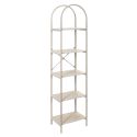 Etagère design arche 5 niveaux en métal laqué beige plateaux MDF aspect pierre naturelle - SHANON