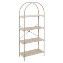 Etagère design arche 4 niveaux en métal laqué beige plateaux MDF aspect pierre naturelle - SHANON