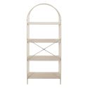 Etagère design arche 4 niveaux en métal laqué beige plateaux MDF aspect pierre naturelle - SHANON