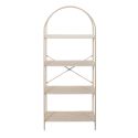 Etagère design arche 4 niveaux en métal laqué beige plateaux MDF aspect pierre naturelle - SHANON