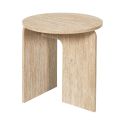 Table d'appoint Ø45cm plateau et piétements en MDF aspect travertin - VERTINA