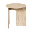 Table d'appoint Ø45cm plateau et piétements en MDF aspect travertin - VERTINA