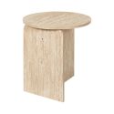 Table d'appoint Ø45cm plateau et piétements en MDF aspect travertin - VERTINA