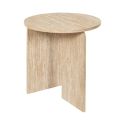 Table d'appoint Ø45cm plateau et piétements en MDF aspect travertin - VERTINA