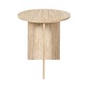 Table d'appoint Ø45cm plateau et piétements en MDF aspect travertin - VERTINA
