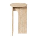 Table d'appoint Ø30cm plateau et piétements en MDF aspect travertin - VERTINA