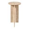 Table d'appoint Ø30cm plateau et piétements en MDF aspect travertin - VERTINA