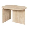 Table basse ovale plateau et piétements en MDF aspect travertin - VERTINA