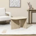 Table basse ovale plateau et piétements en MDF aspect travertin - VERTINA