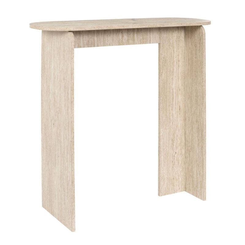 Console plateau et piétements en MDF aspect travertin - VERTINA