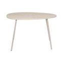 Tables gigogne plateaux aspect pierre naturelle 4 pieds métal laqué beige - SHANON