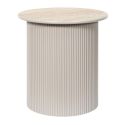 Tables gigogne plateaux aspect pierre naturelle pied central laqué beige - SHANON