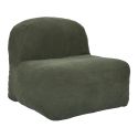 Chauffeuse lounge en mousse et tissu velours vert - GRANT