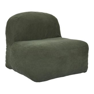 Chauffeuse lounge en mousse et tissu velours vert - GRANT