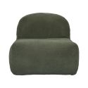 Chauffeuse lounge en mousse et tissu velours vert - GRANT
