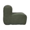 Chauffeuse lounge en mousse et tissu velours vert - GRANT