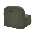 Chauffeuse lounge en mousse et tissu velours vert - GRANT