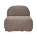 Chauffeuse lounge en mousse et tissu velours taupe - GRANT