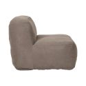 Chauffeuse lounge en mousse et tissu velours taupe - GRANT