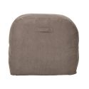 Chauffeuse lounge en mousse et tissu velours taupe - GRANT