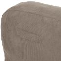 Chauffeuse lounge en mousse et tissu velours taupe - GRANT