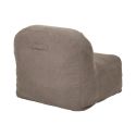Chauffeuse lounge en mousse et tissu velours taupe - GRANT